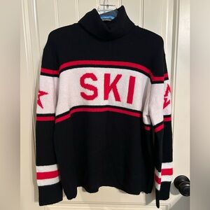 CeCe Black, Red and White “Ski” Turtleneck Sweater